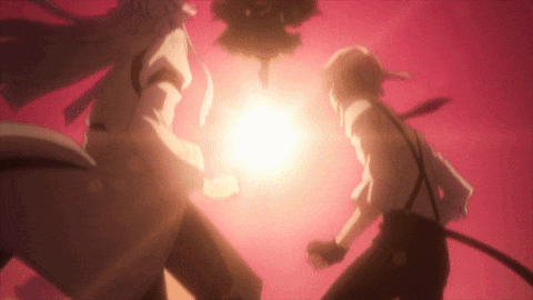 a man and a woman are standing next to each other with the sun behind them