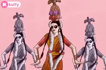 a cartoon of a woman wearing sunglasses and a hat on her head dancing .
