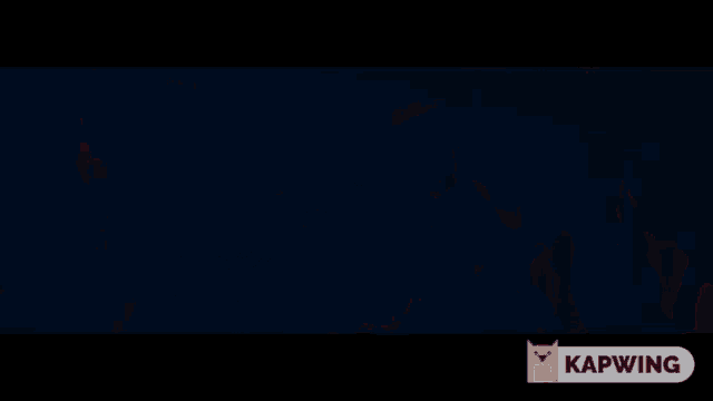 a group of people are standing in a dark room with a kapwing logo in the corner