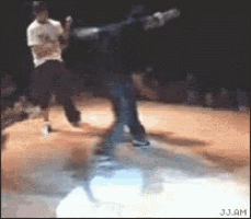 a blurry picture of two men dancing with j.j.am written in the corner