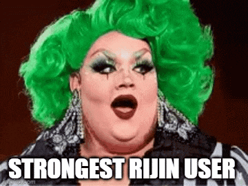 a drag queen wearing a green wig and earrings is making a funny face .