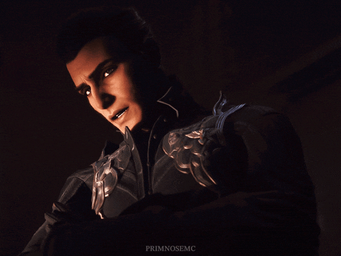 a picture of a man in a dark room with the name primnosemc on the bottom