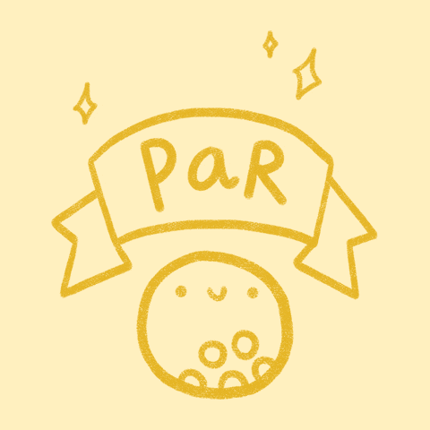 a drawing of a ribbon with the word par written on it