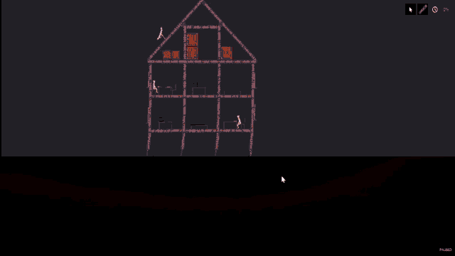 a computer screen shows a large explosion with a cursor pointing to the bottom left