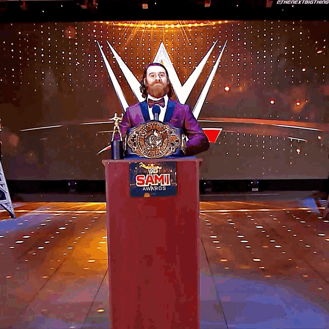 Sami Zayn Intercontinental Champion GIF - Sami Zayn Intercontinental Champion Slammy GIFs