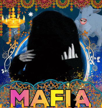 a colorful poster with the word mafia in the middle