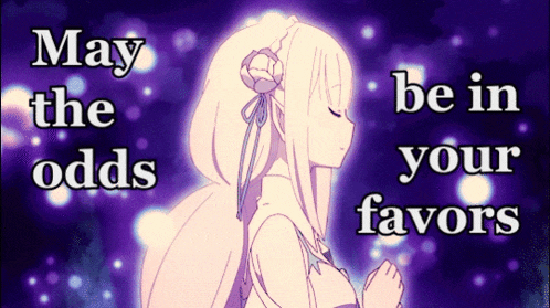 a purple background with the words may the odds be in your favors on it