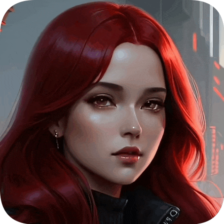 a close up of a woman 's face with red hair and the letter o on her ear