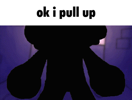 a silhouette of a person with the words " ok i pull up " above it