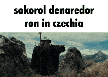 a picture of a wizard in a field with the words sokorol denaredor ron in czechia
