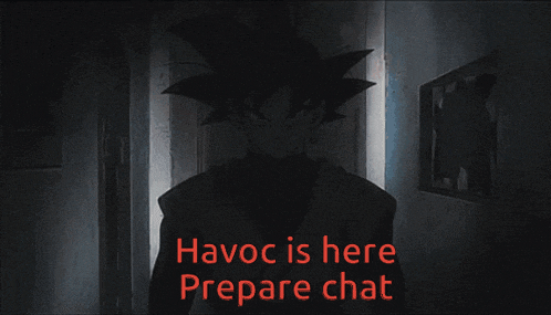 havoc is here prepare chat is displayed on a screen