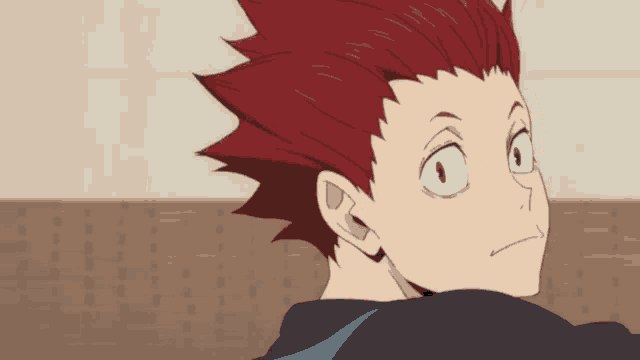 a cartoon character with red hair and a blue shirt