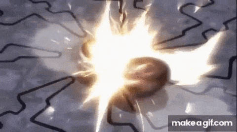 a close up of a lightning bolt coming out of a hole in a wall .
