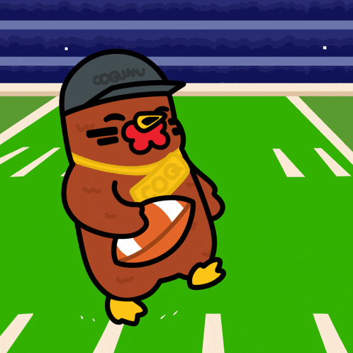a cartoon turkey wearing a hat that says coguru