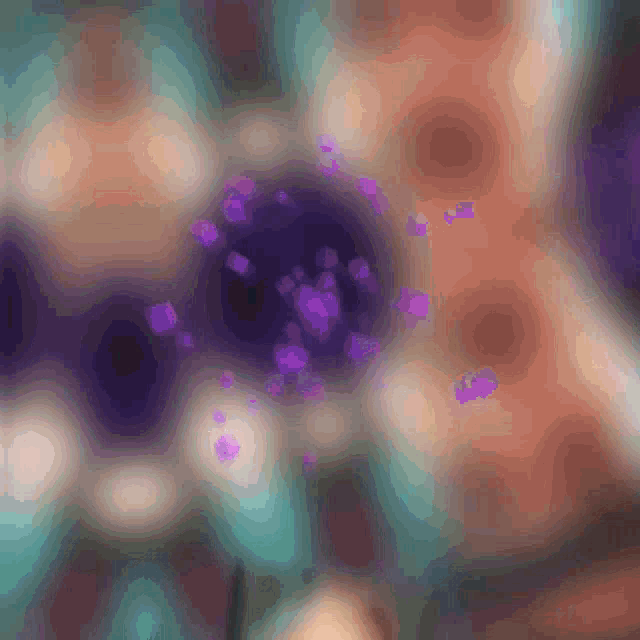 a blurred image of a purple flower with a purple center