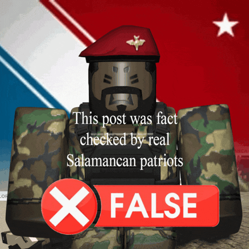 a sign that says this post was fact checked by real salamancan patriots