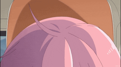 a girl with pink hair and blue eyes has a star in her eye