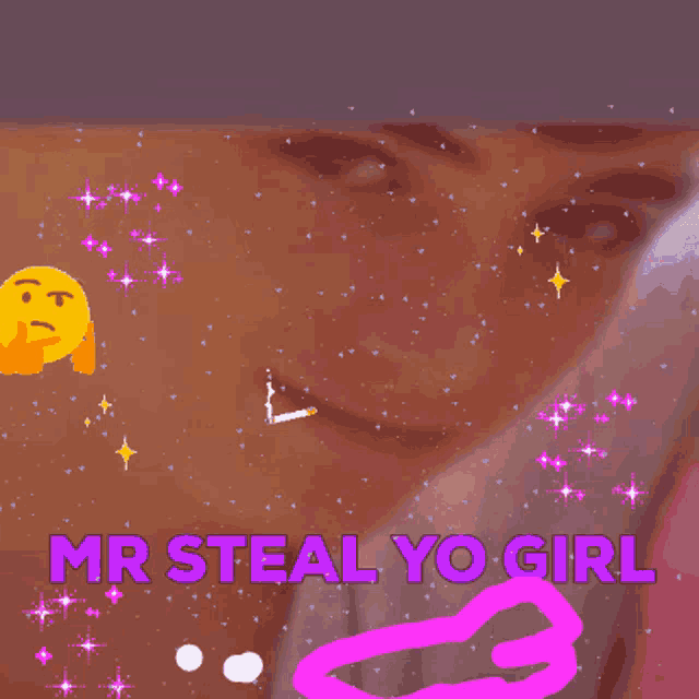 a picture of a woman with the words " mr steal yo girl " on it