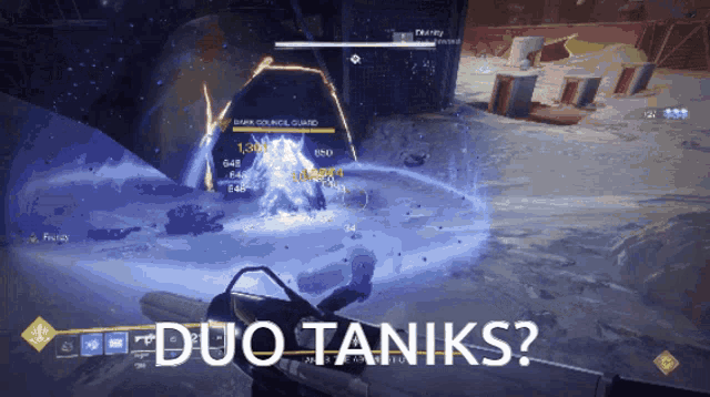 a screenshot of a video game with the words duo tanks