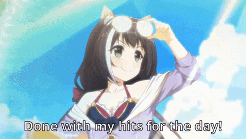 a girl in a bikini is wearing sunglasses and saying done with my hits for the day .