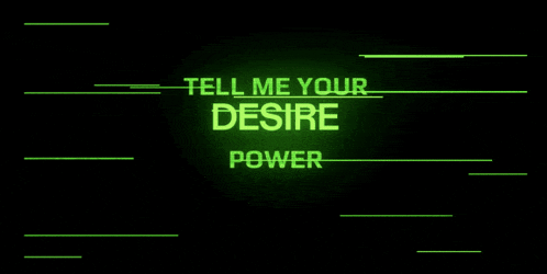 a neon sign that says tell me your desire control on it