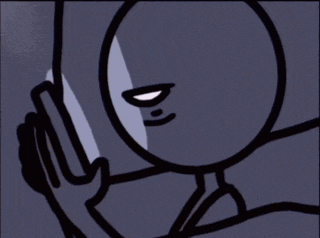 a cartoon drawing of a man holding another man 's arm