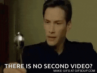 a man is holding a gun in his hand and asking if there is no second video .