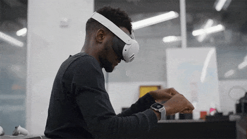 Typing In Vr Marques Brownlee GIF - Typing In Vr Marques Brownlee Vr Headset GIFs