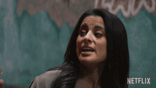 a woman says " be honest " in front of a netflix logo