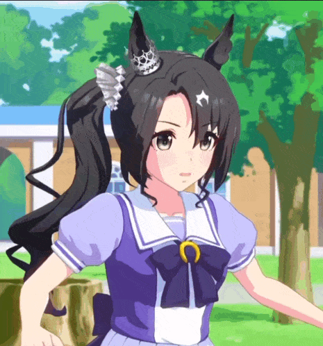 a girl with a ponytail is wearing a crown