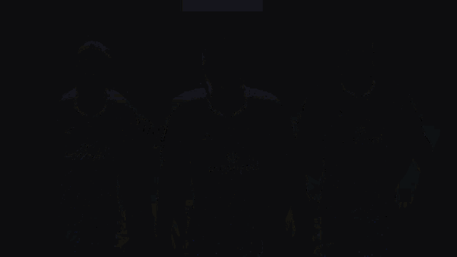 four soccer players are standing next to each other wearing yellow and blue striped jerseys that say was pampersia