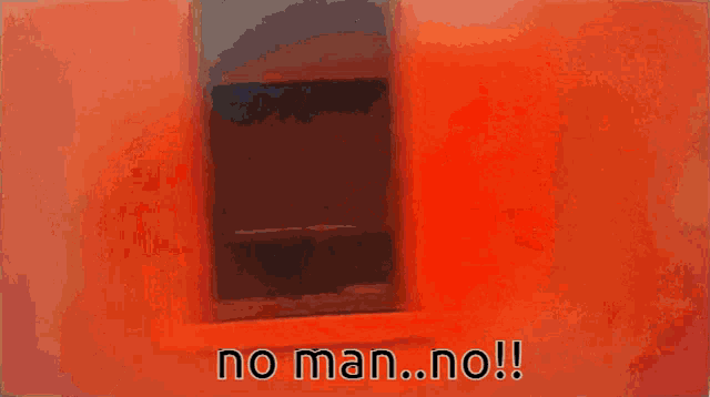 a man wearing a hat and a white shirt says no man no