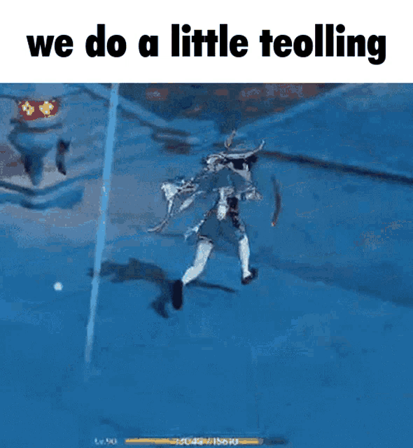 a screenshot of a video game says we do a little teogling
