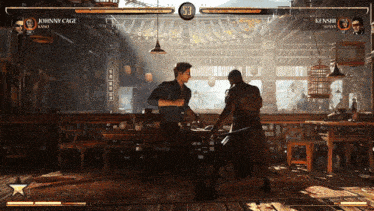 a video game with johnny cage and kenshi fighting