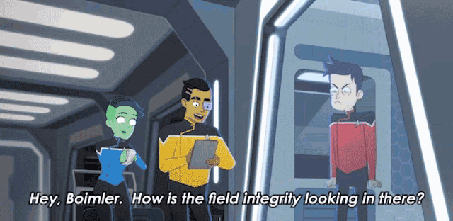 How Is The Field Integrity Looking In There Its Good GIF - How Is The Field Integrity Looking In There Its Good Brad Boimler GIFs