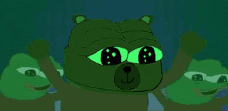 a cartoon of a bear with big eyes surrounded by other bears