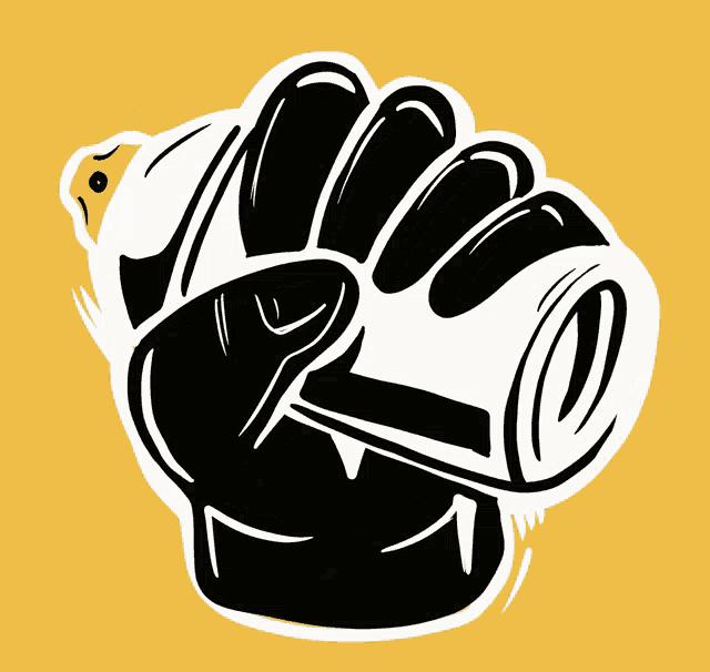 a black and white drawing of a fist with the number 20 in the middle