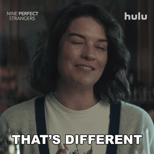 a hulu ad for nine perfect strangers shows a woman smiling and says that 's different