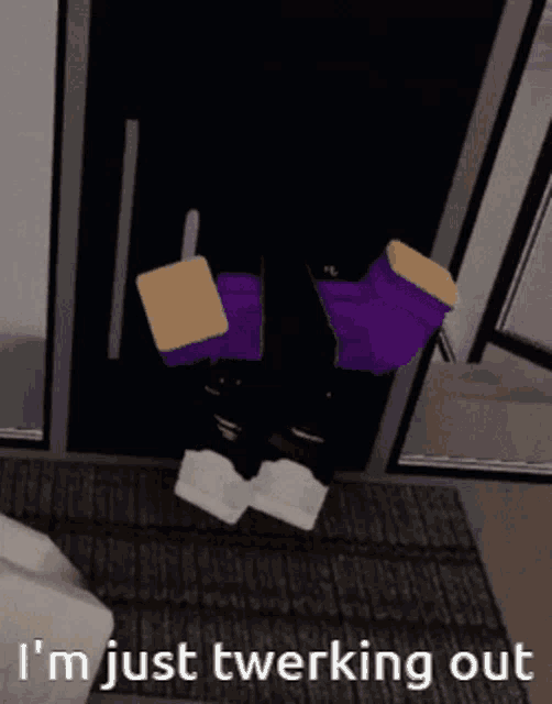 a person in a purple outfit is twerking out