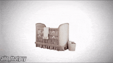a 3d model of a baby crib with the name aio_thatguy on the bottom right