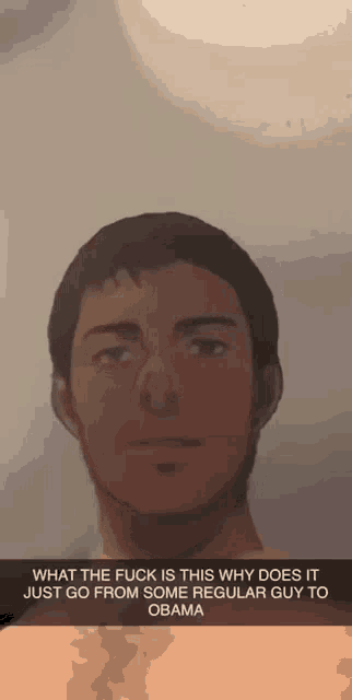 a picture of a man with the caption " what the fuck is this "