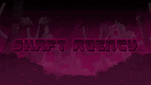 a pink background with the words shaft agency written on it