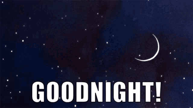 a poster that says goodnight with a crescent moon