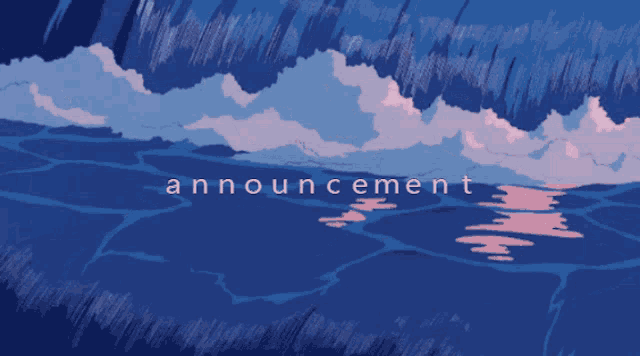 a blue background with the word announcement written on it