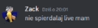 a blurry image of a person holding a banana with the words zack on the bottom