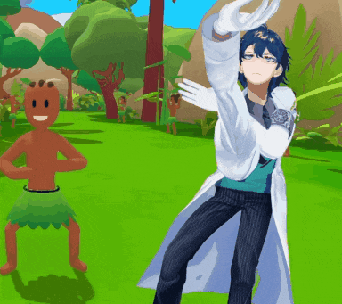 a man in a white coat is standing in a field