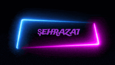 a neon sign that says sehrazat in purple