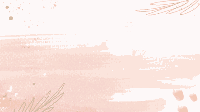 a pink and white background with gold leaves