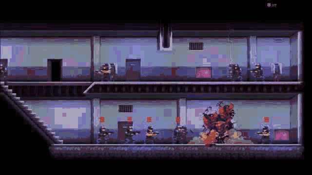 a screenshot of a video game showing soldiers in a building