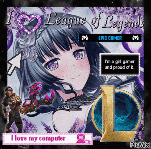 a league of legends poster with a girl and a man